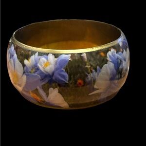 Floral Gold Brads Bangle Bracelet